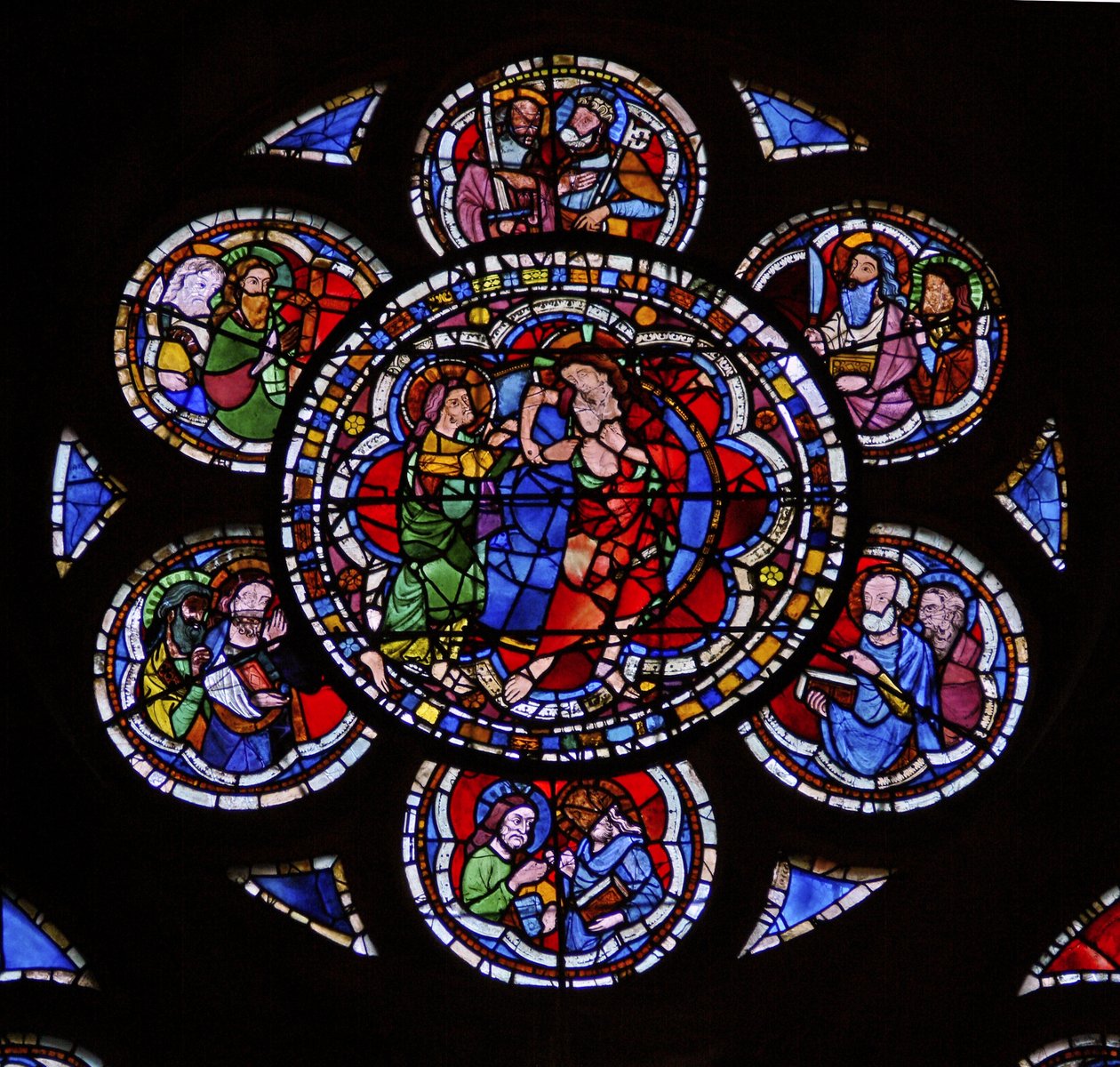 Finestra w9 raffigurante San Tommaso dubbioso da French School
