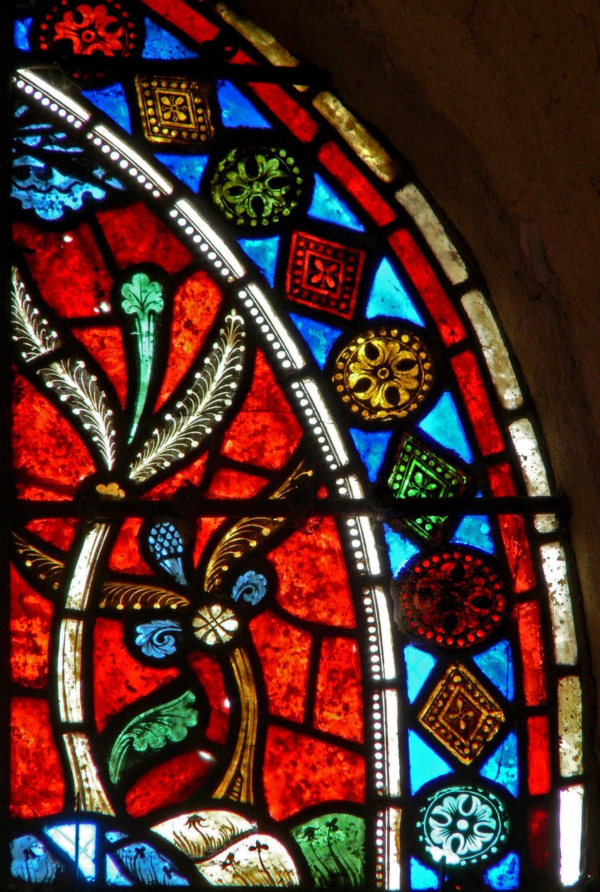 Finestra wXX raffigurante vegetazione decorativa da French School