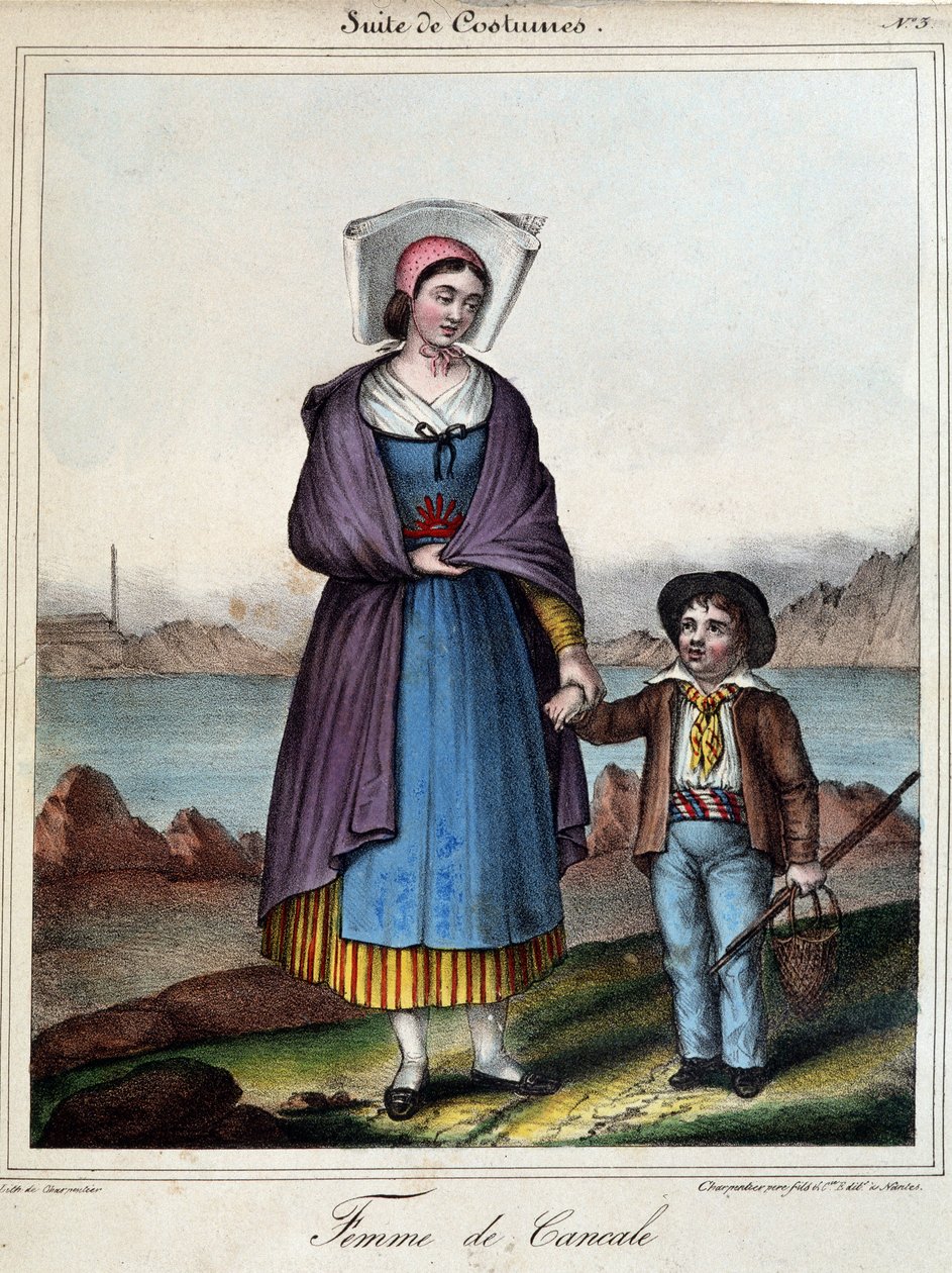 Donna di Cancale e suo figlio, circa 1845 da French School