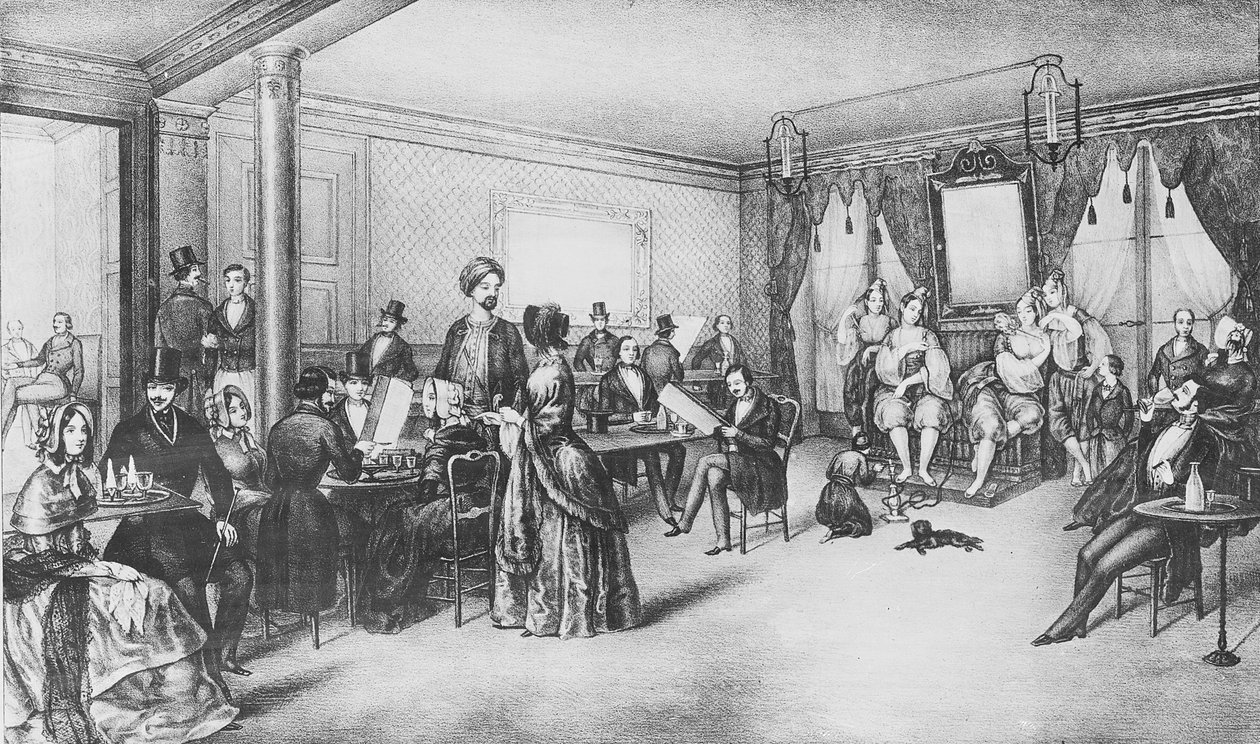 Donne di Algeri in un caffè di Parigi, c.1860 da French School