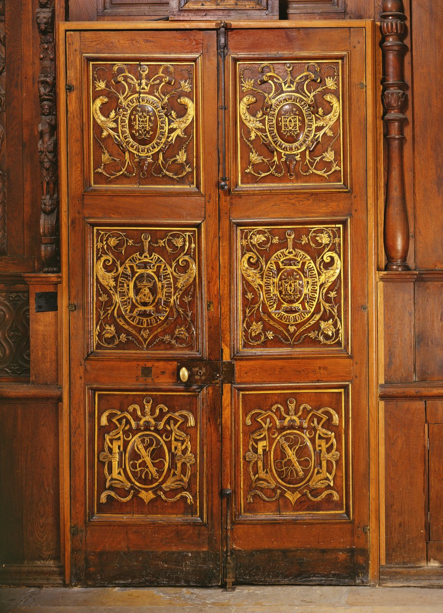 Porte in legno del cortile, originariamente dal Castello di Anet da French School