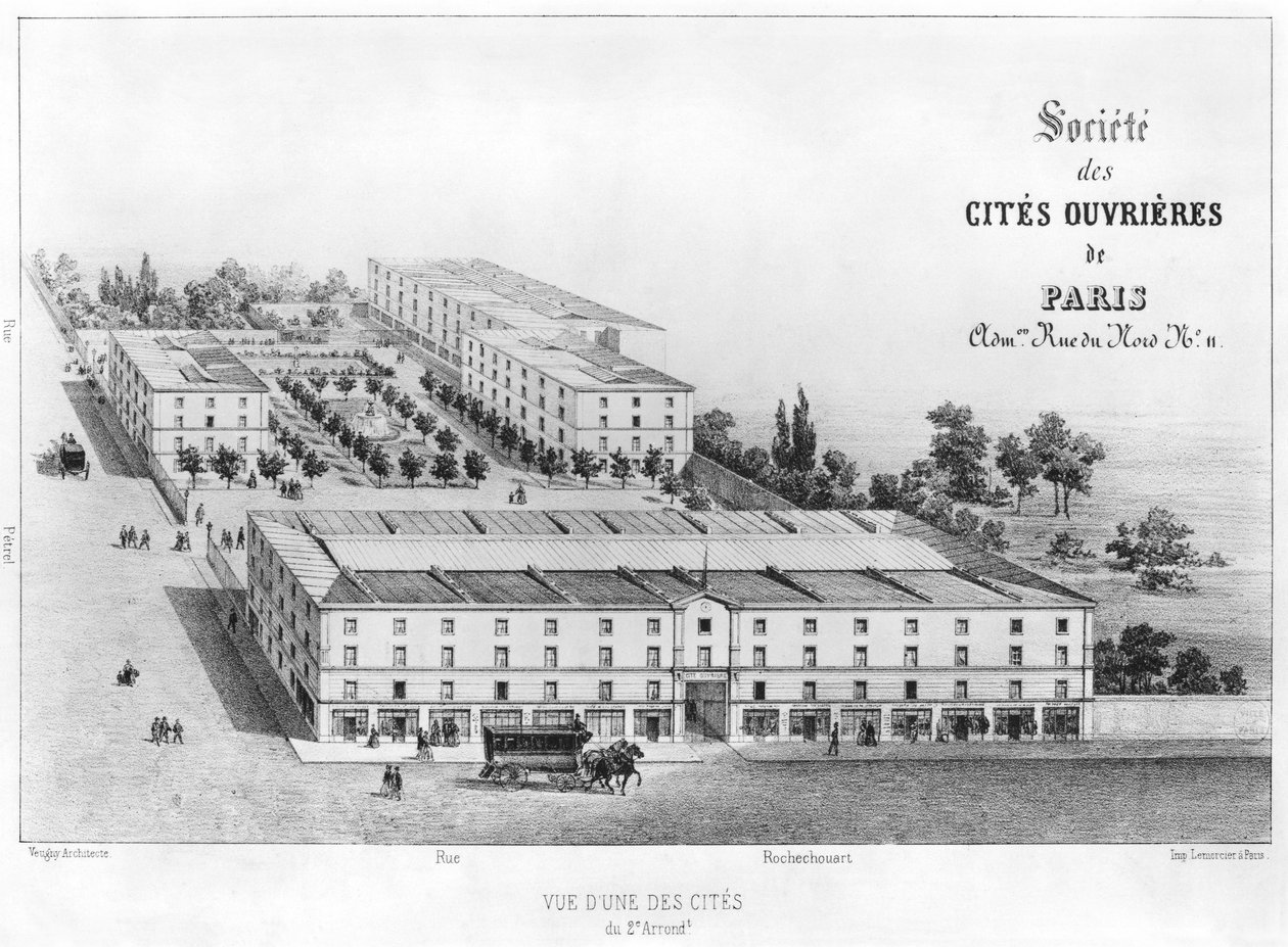 Quartiere operaio, 58 rue Rochechouart, Parigi, c.1870 da French School