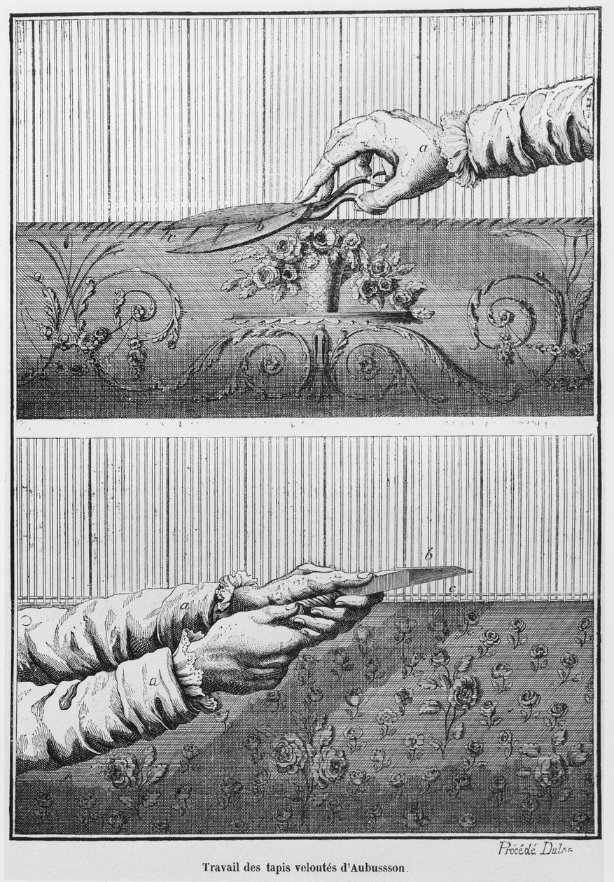 Lavorazione di arazzi di velluto di Aubusson da French School