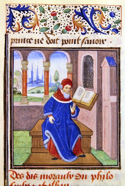 Zaqaquin, da Histoire des Philosophes, fine XV secolo da French School