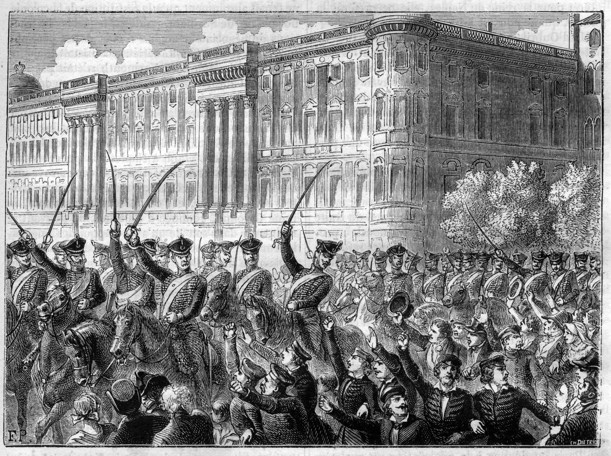 Eventi della Guerra della Quarta Coalizione 1806 - 1807 entusiasmo bellico a Berlino - Grande agitazione a Berlino - Grida di guerra contro la Francia - in 