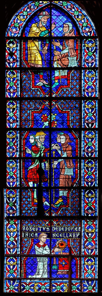 pellegrini e il donatore - Robert de Bérou da French School