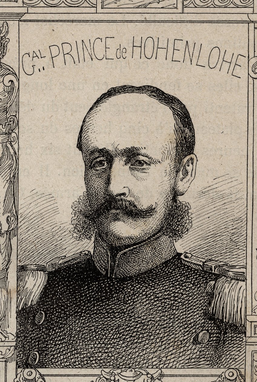 ritratto del generale tedesco Clovis de Hohenlohe-Schillingsfurst - 1870-71 (incisione) da French School