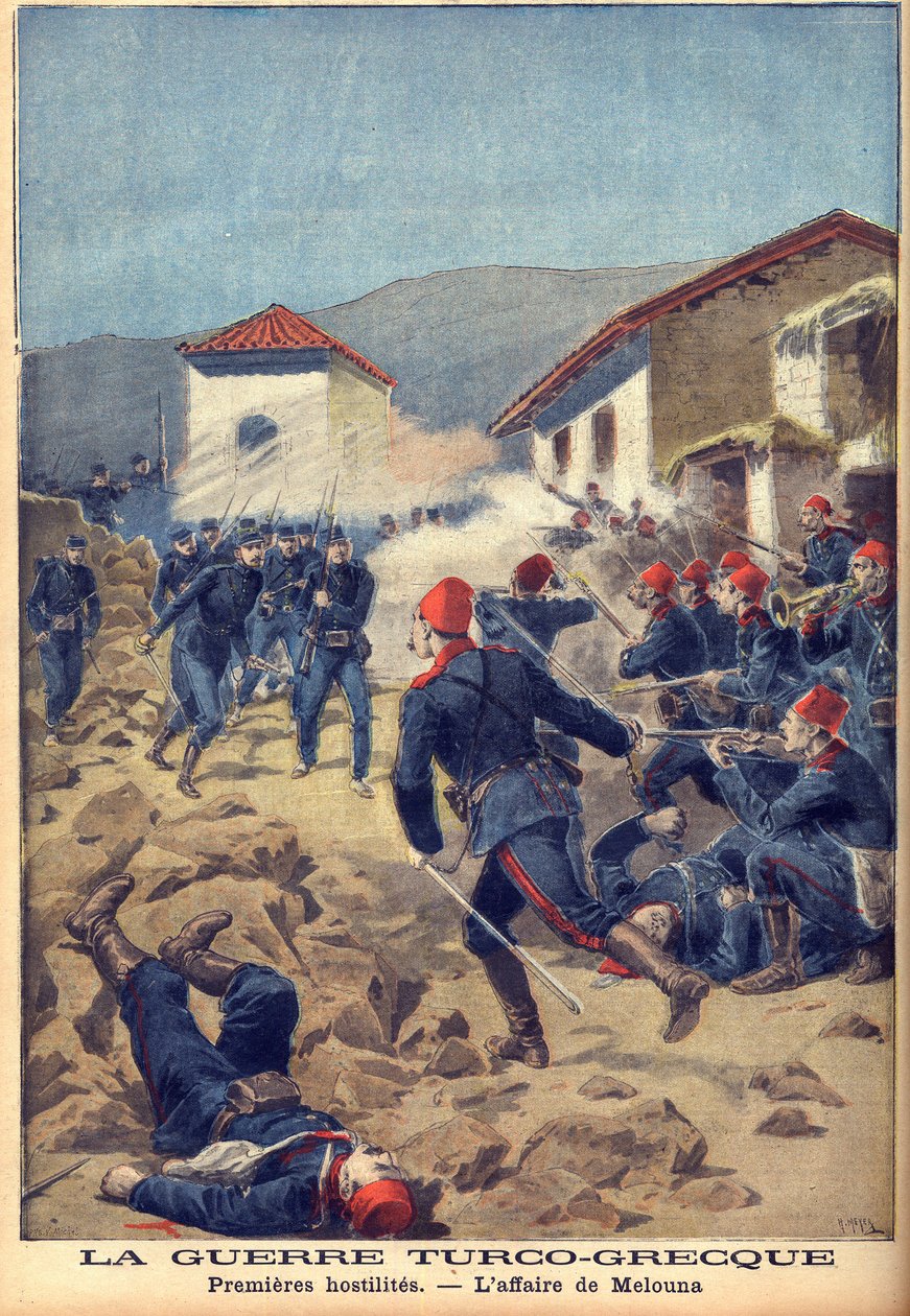 La guerra greco-turca del 1897 (la guerra dei trenta giorni) - Una delle prime battaglie in Tessaglia da French School