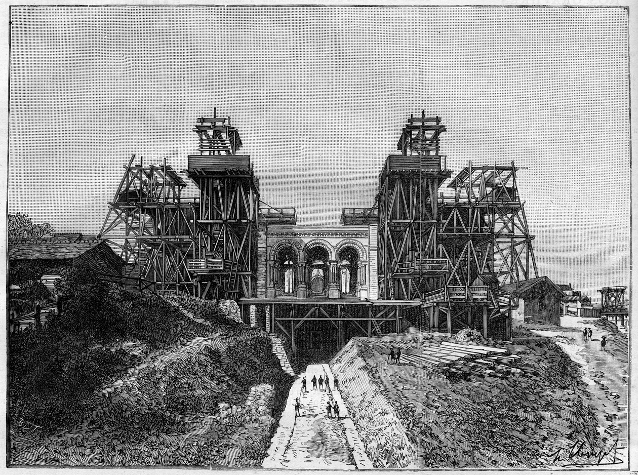 Il cantiere della chiesa del Sacro Cuore a Montmartre. In 