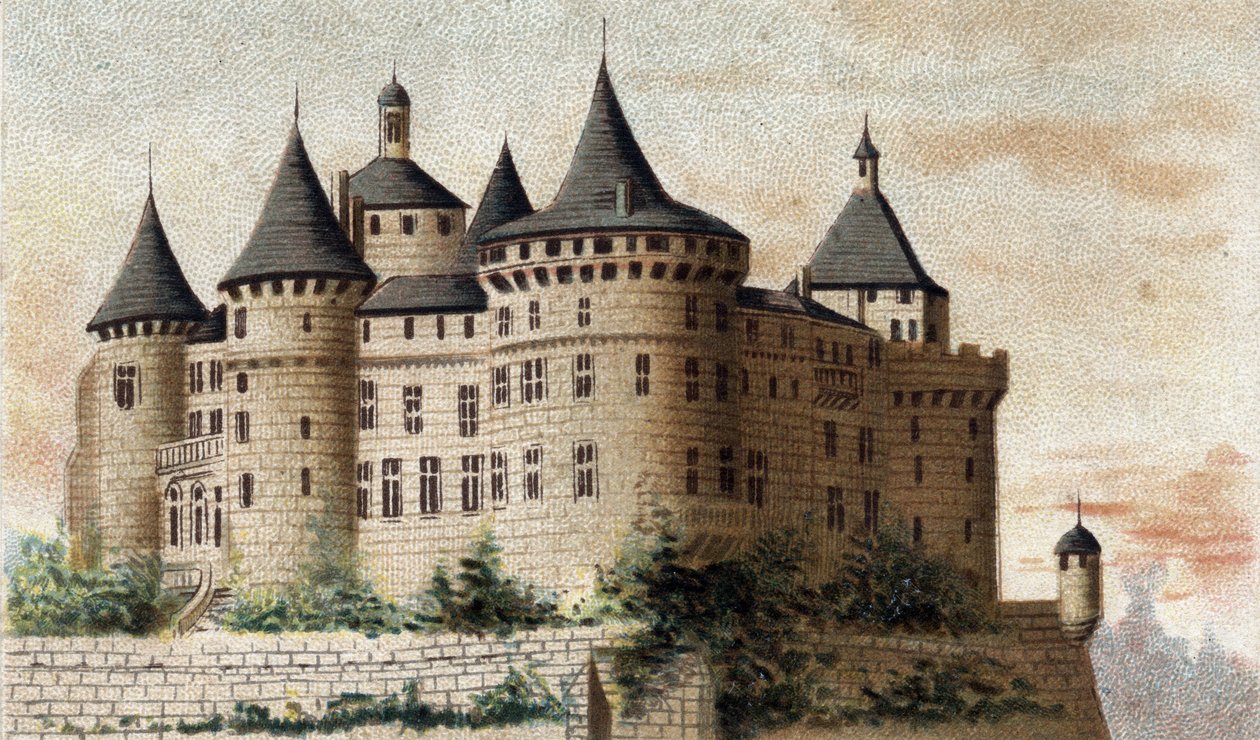 Veduta del castello di Chastellux (Yonne) da French School
