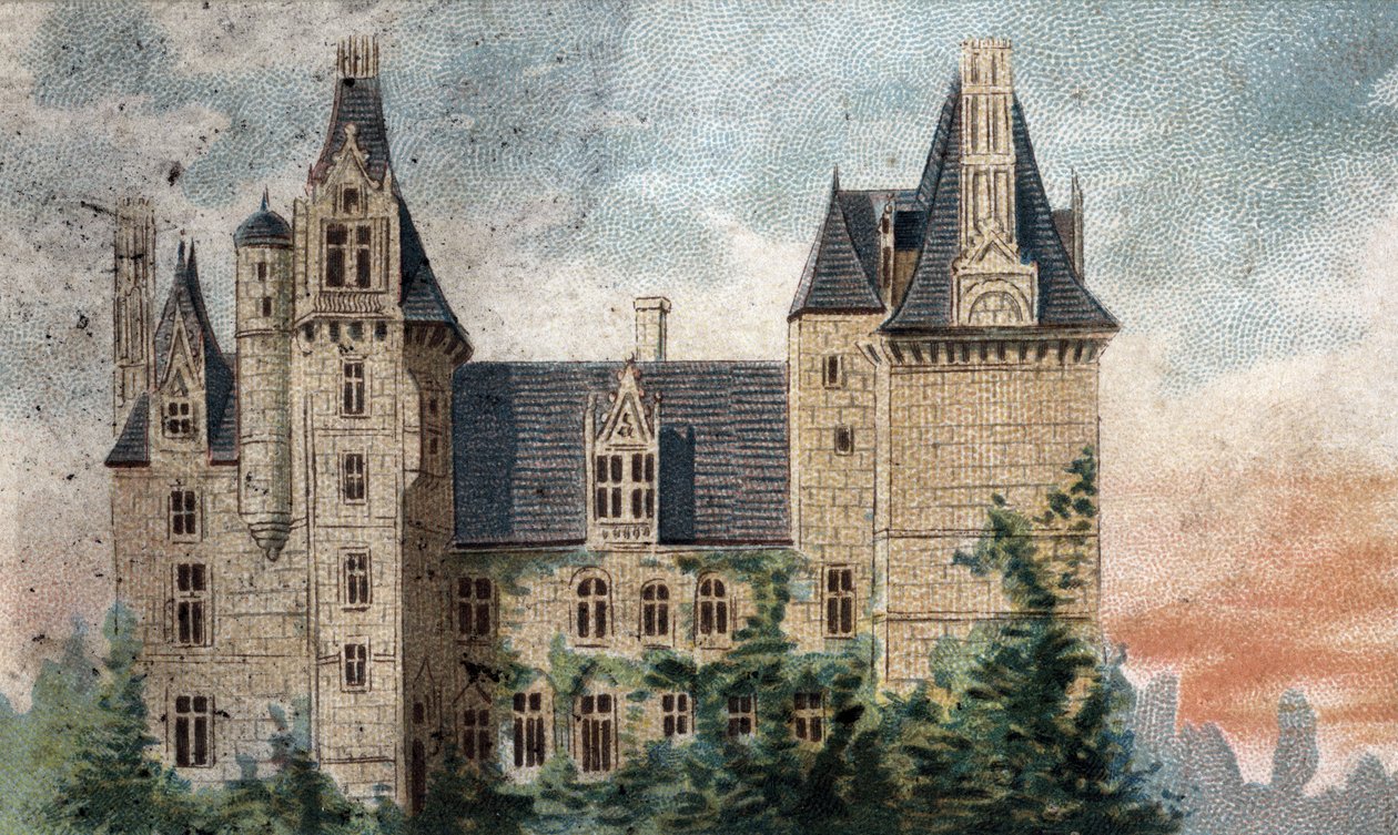 Vista del castello di Montigny-le-Ganelon (Eure et Loir) da French School