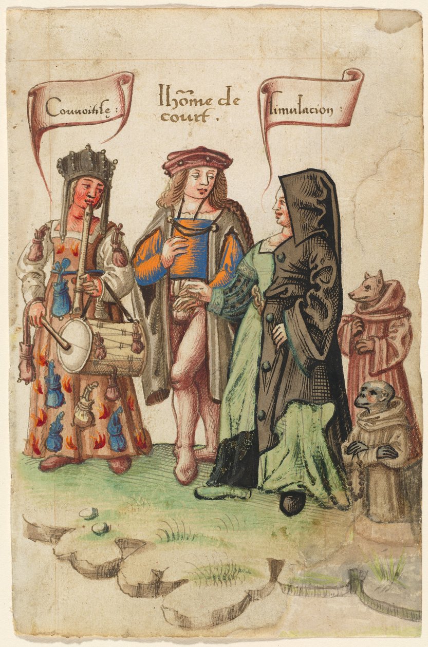 Un Cortigiano tra Avidità e Dissimulazione [fol. 14 recto] da French early 16th Century
