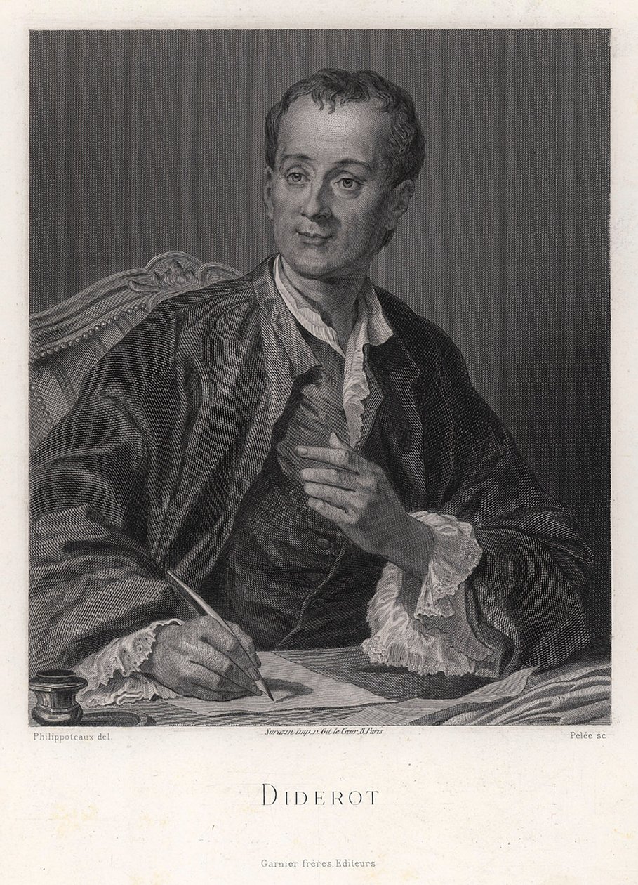 Ritratto dello scrittore, saggista e filosofo Denis Diderot, metà del XVIII secolo da French master.