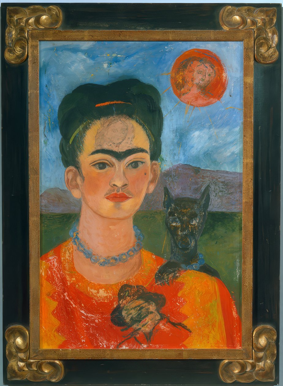 Autoritratto con il ritratto di Diego sul petto... da Frida Kahlo