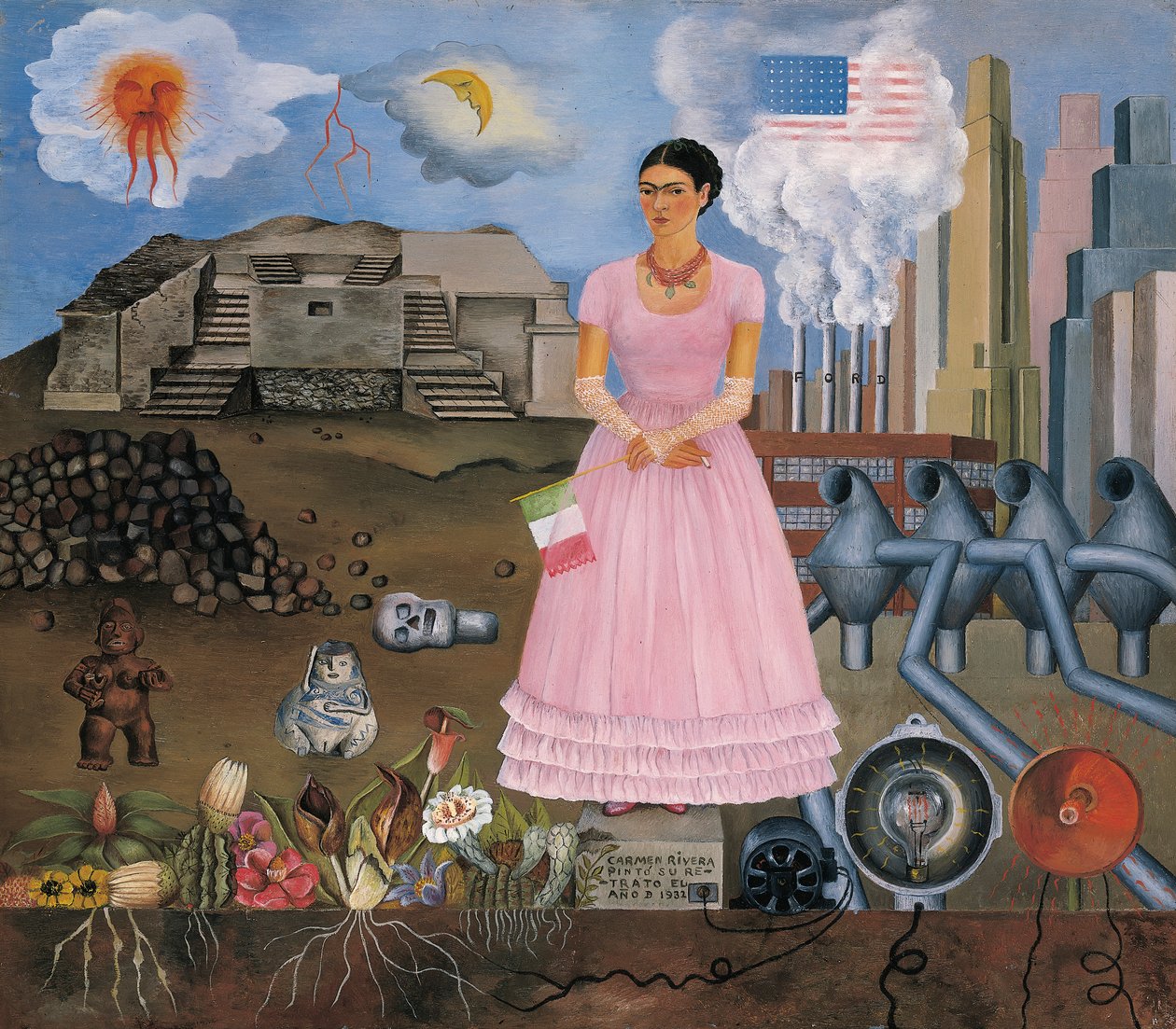Autoritratto al confine tra Messico e Stati Uniti da Frida Kahlo