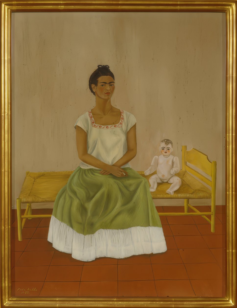 Autoritratto con letto da Frida Kahlo