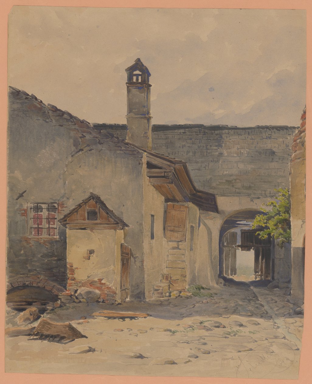 Vecchio cortile da Friedrich Carl von Scheidlin