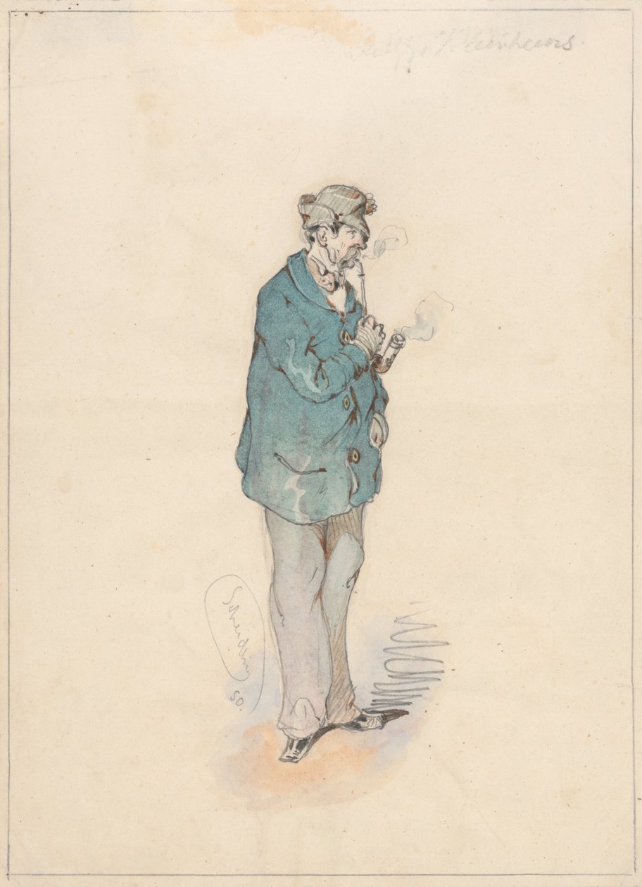 Uomo con pipa da Friedrich Carl von Scheidlin