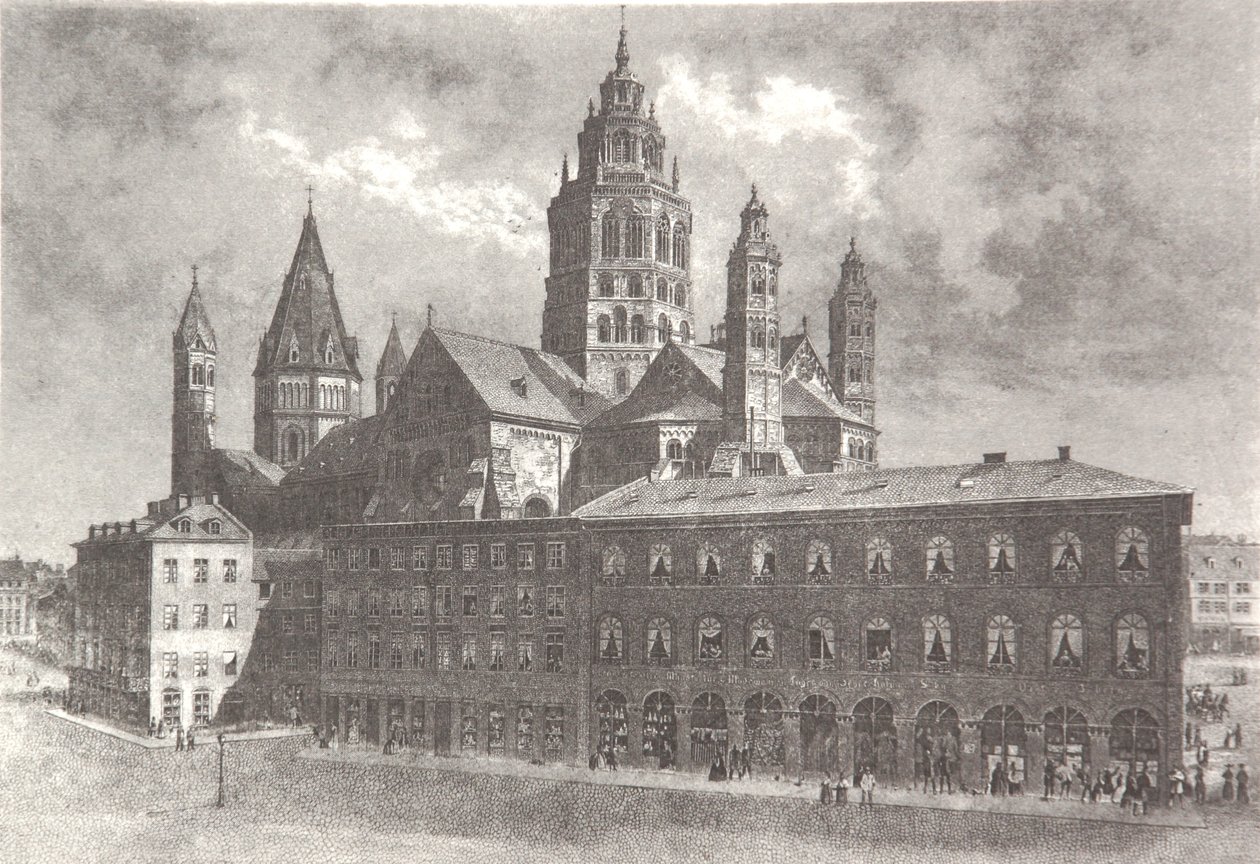 Westwerk del Duomo di Magonza da Pierre Joseph Redouté