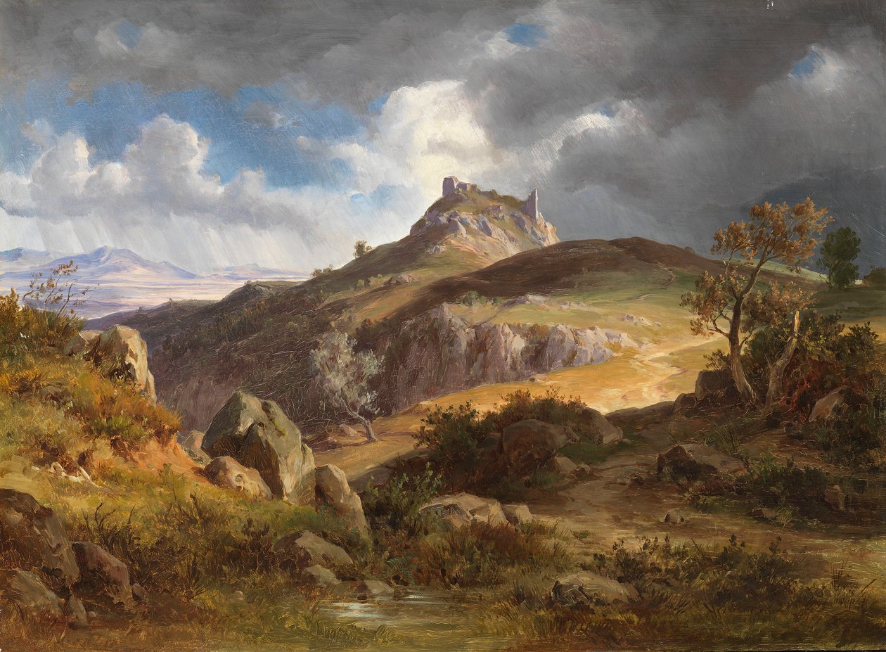 Veduta delle rovine di Canossa da Friedrich Preller the Younger