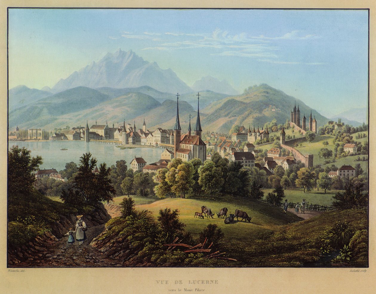 Veduta di Lucerna verso il Monte Pilatus da Friedrich Salathé