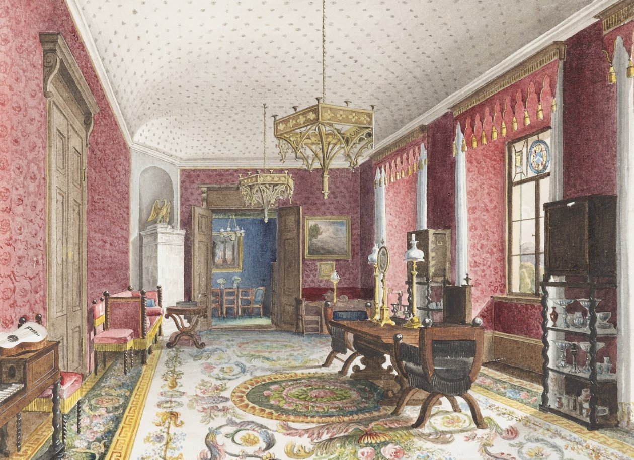 La stanza rossa, Schloss Fischbach da Friedrich Wilhelm Klose