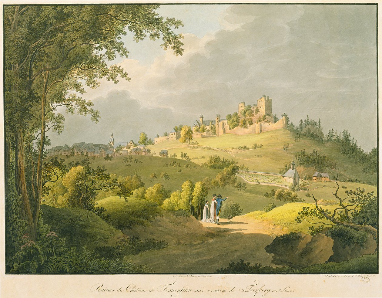 Castello in rovina di Frauenstein da Friedrich or Johann Friedrich Wizani