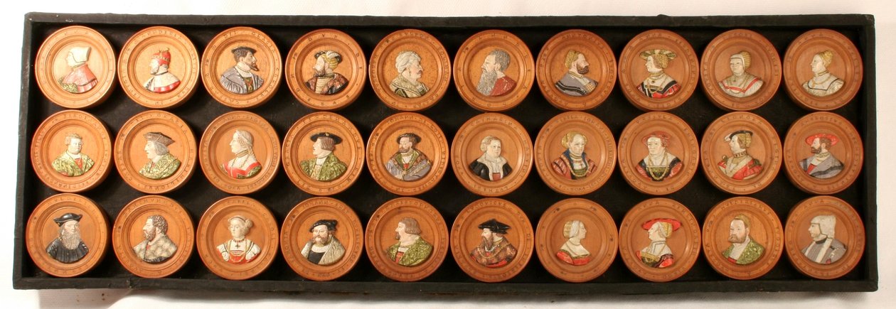 Una collezione di trenta disegnatori come medaglioni ritratti da Friedrich (after) Hagenauer