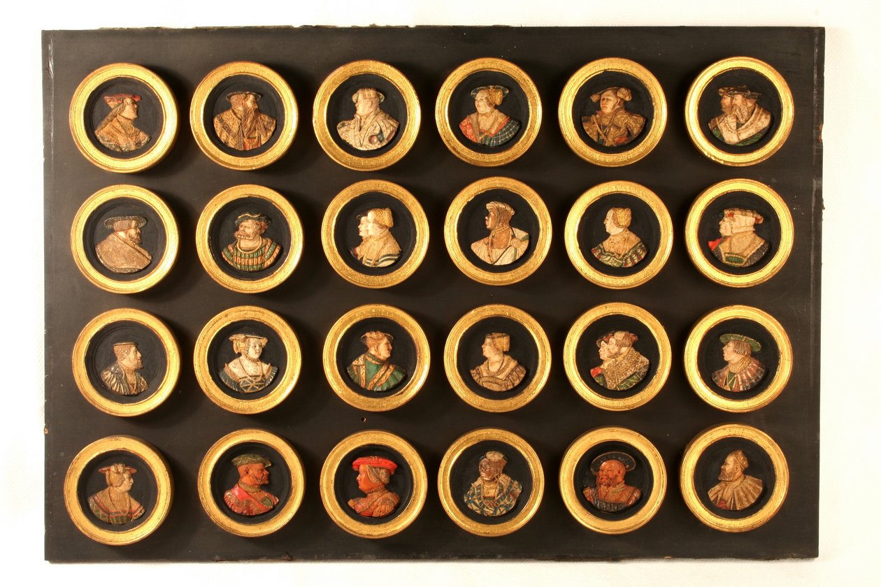 Collezione di ventiquattro disegnatori come medaglioni di ritratti da Friedrich (after) Hagenauer