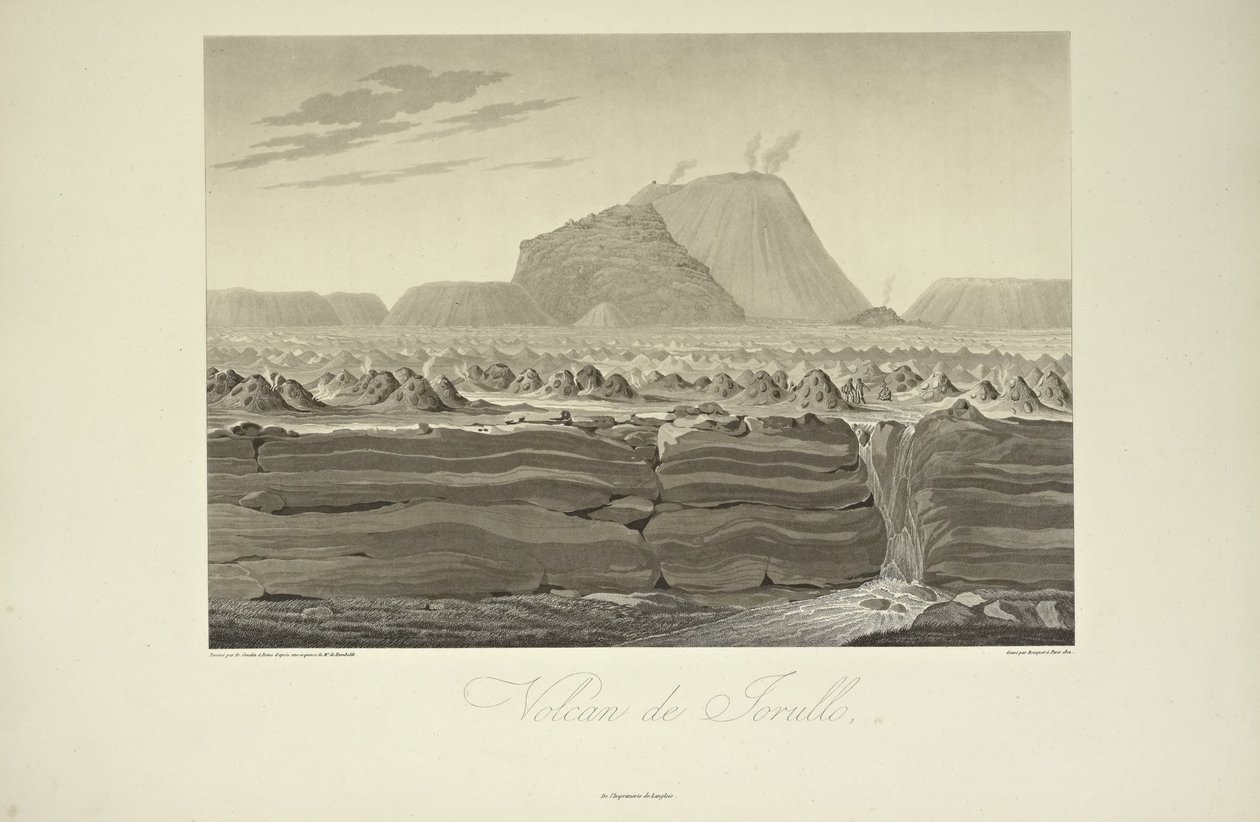 Vulcano di Jorullo, disegnato da Gmelin, illustrazione da 