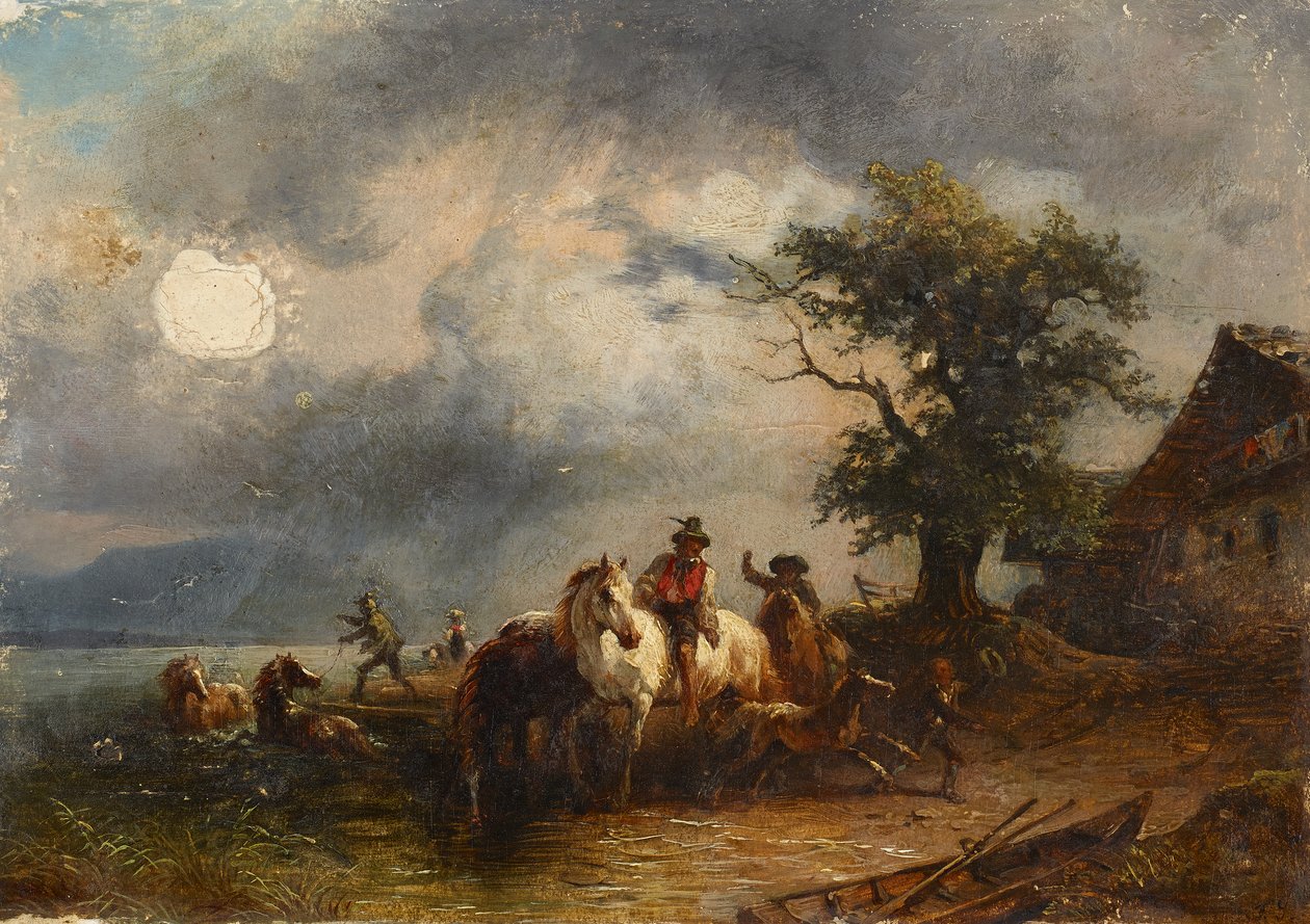 Abbeveratoio per cavalli da Friedrich August Mathias Gauermann