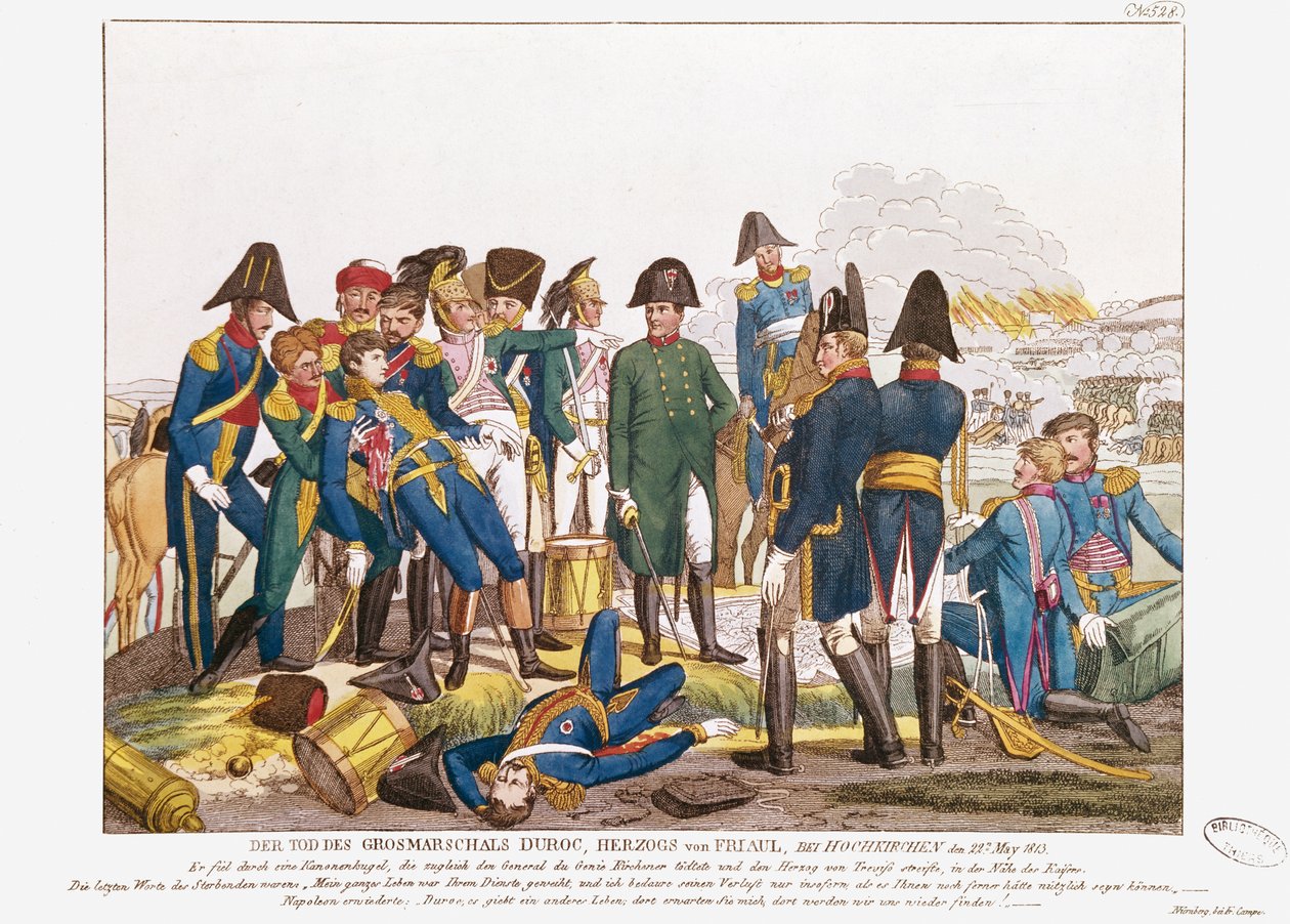 La morte del maresciallo Duroc nella battaglia di Bautzen, 22 maggio 1813 da Friedrich Campe