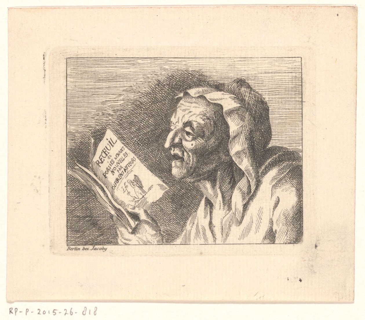Busto di una vecchia con un libro di canti in mano da Friedrich Christian Gottlieb Geyser (possibly)