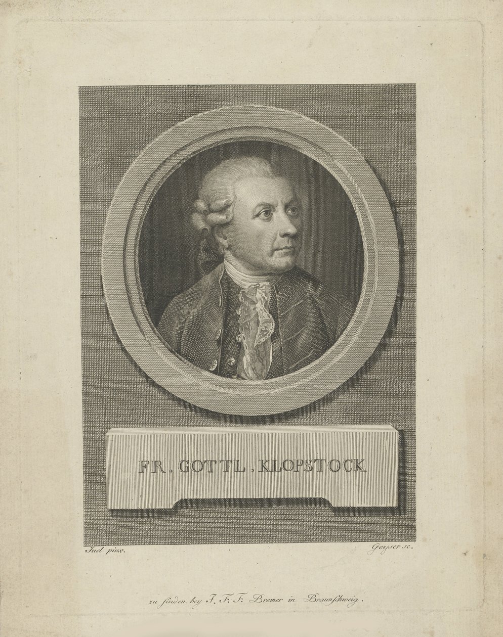 Ritratto di Friedrich Gottlieb Klopstock, c. 1790 da Friedrich Christian Gottlieb Geyser