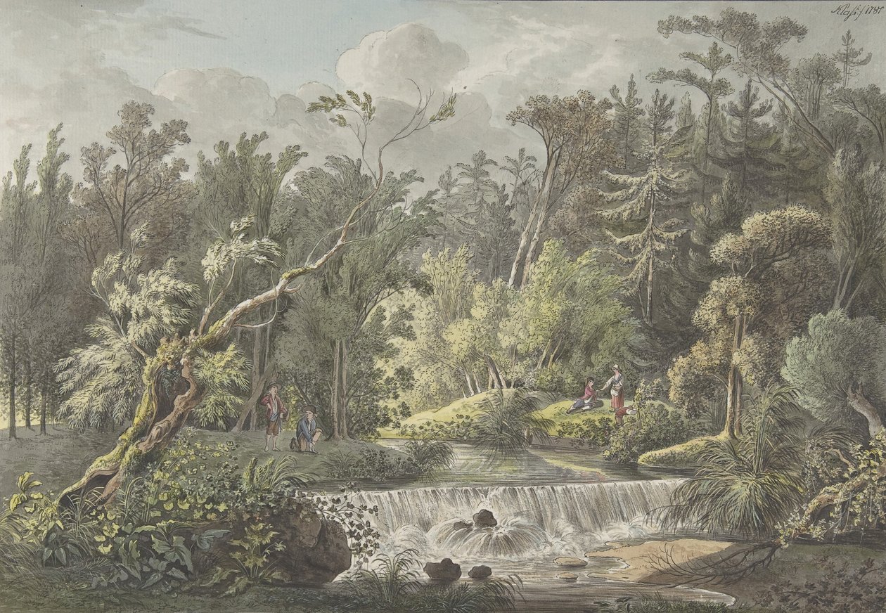 Paesaggio con cascata, fine XVIII-inizio XIX secolo da Friedrich Christian Klass