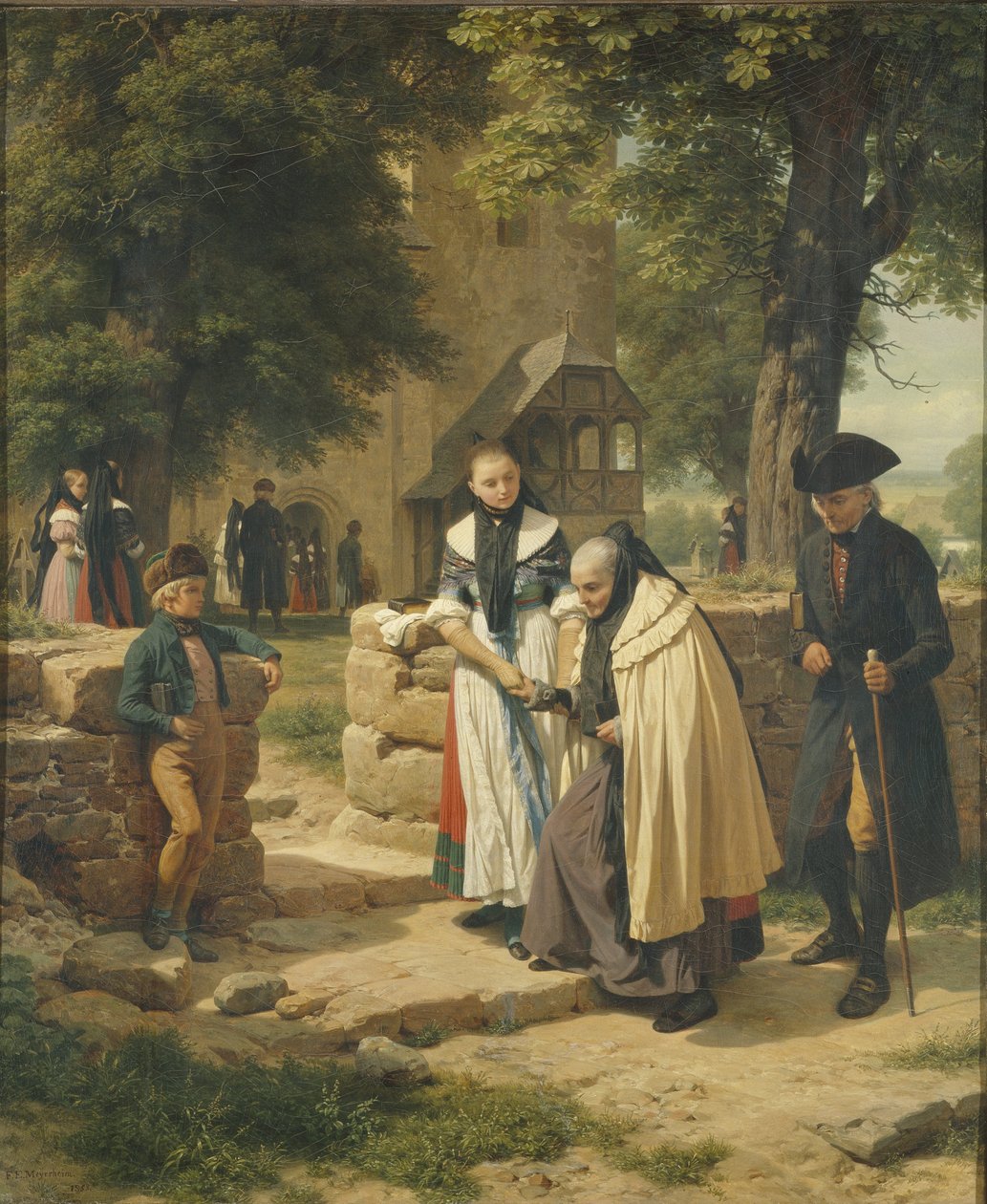 Contadini di Brunswick che vanno in chiesa da Friedrich Eduard Meyerheim