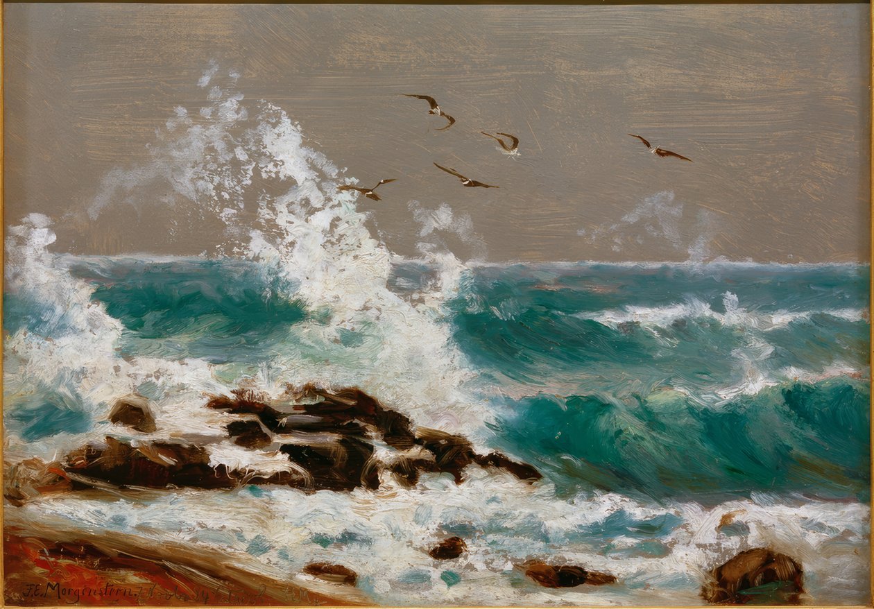 Mareggiata con vento da est su Arran da Friedrich Ernst Morgenstern