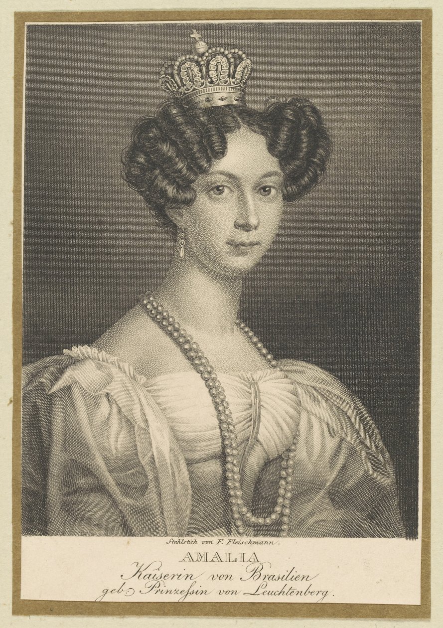 Amélie di Leuchtenberg 1812-1873, Imperatrice del Brasile, 1830 da Friedrich Fleischmann