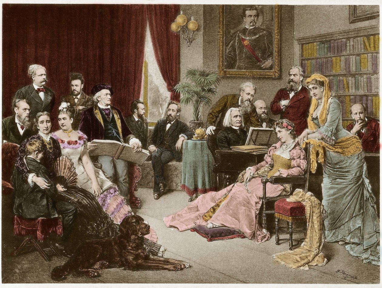 Richard Wagner e Liszt a Bayreuth con Cosima e Siegfried - dopo Fritz Georg Papperitz da Friedrich Georg Papperitz