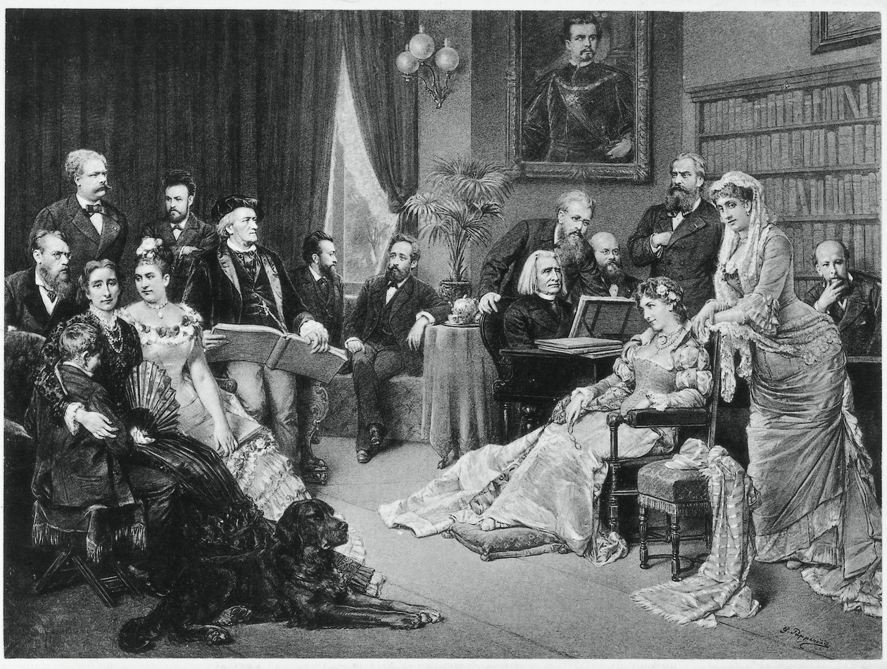 Richard Wagner e Liszt a Bayreuth con Cosima e Siegfried - dopo Fritz Georg Papperitz da Friedrich Georg Papperitz