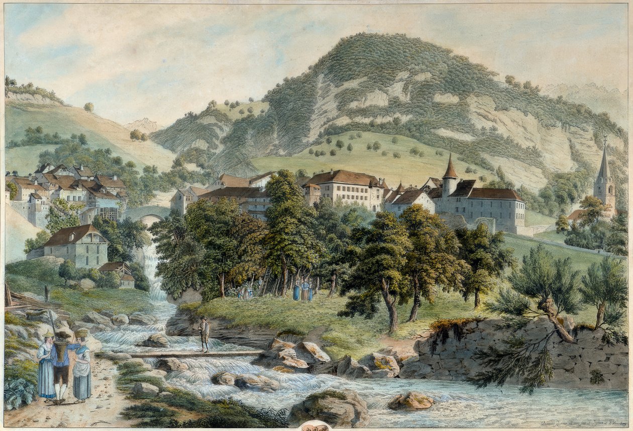 Il villaggio di Montreux da Friedrich Georg Wexelberg