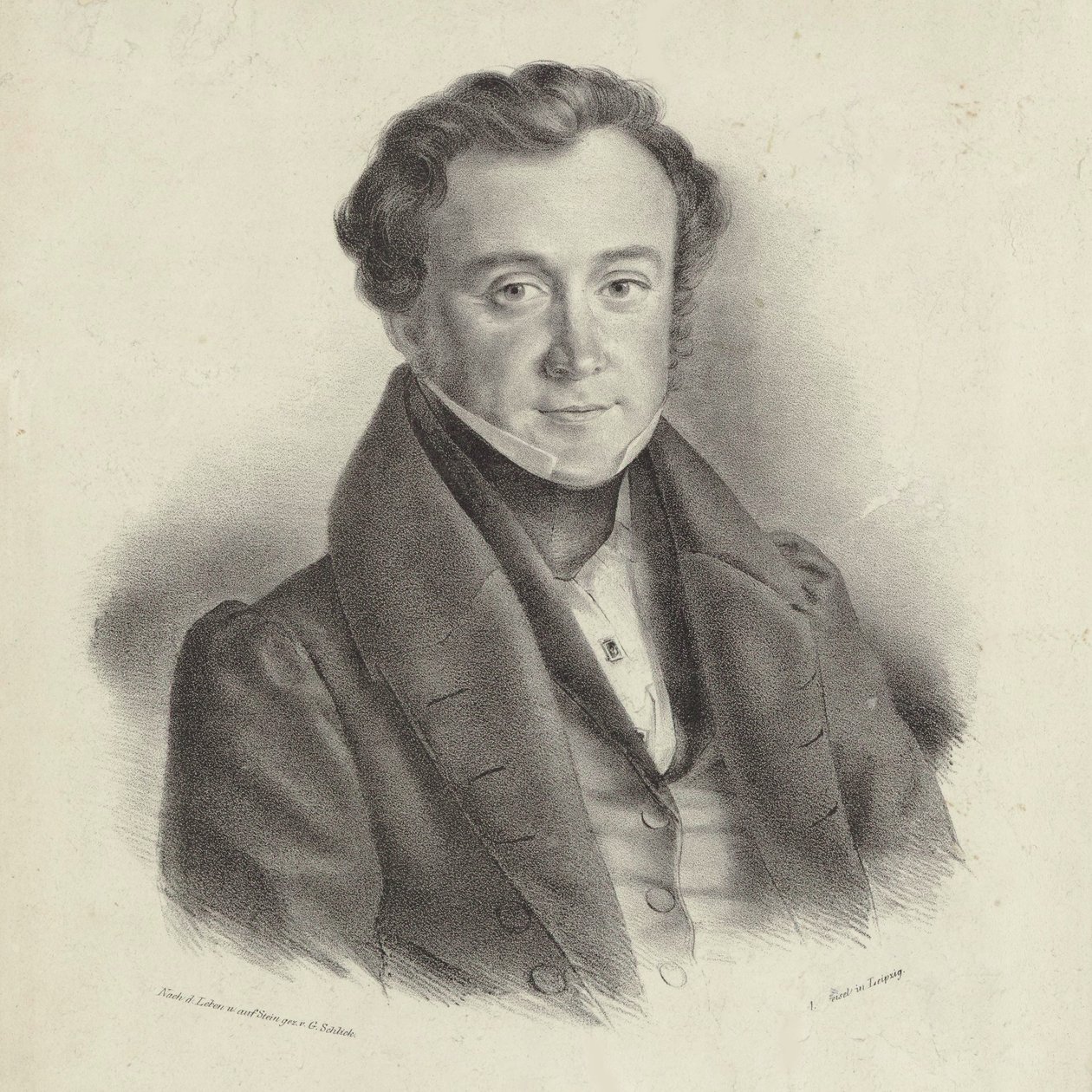 Ritratto del compositore Johann Wenzel Kalliwoda, 1801-1866 da Friedrich Gustav Schlick