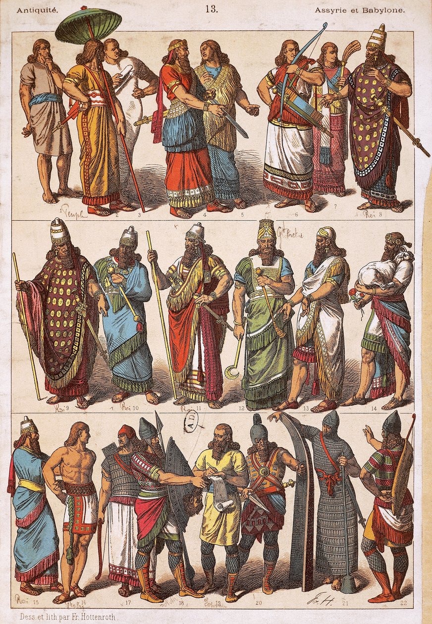 Costumi di Assiri e Babilonesi da Friedrich Hottenroth