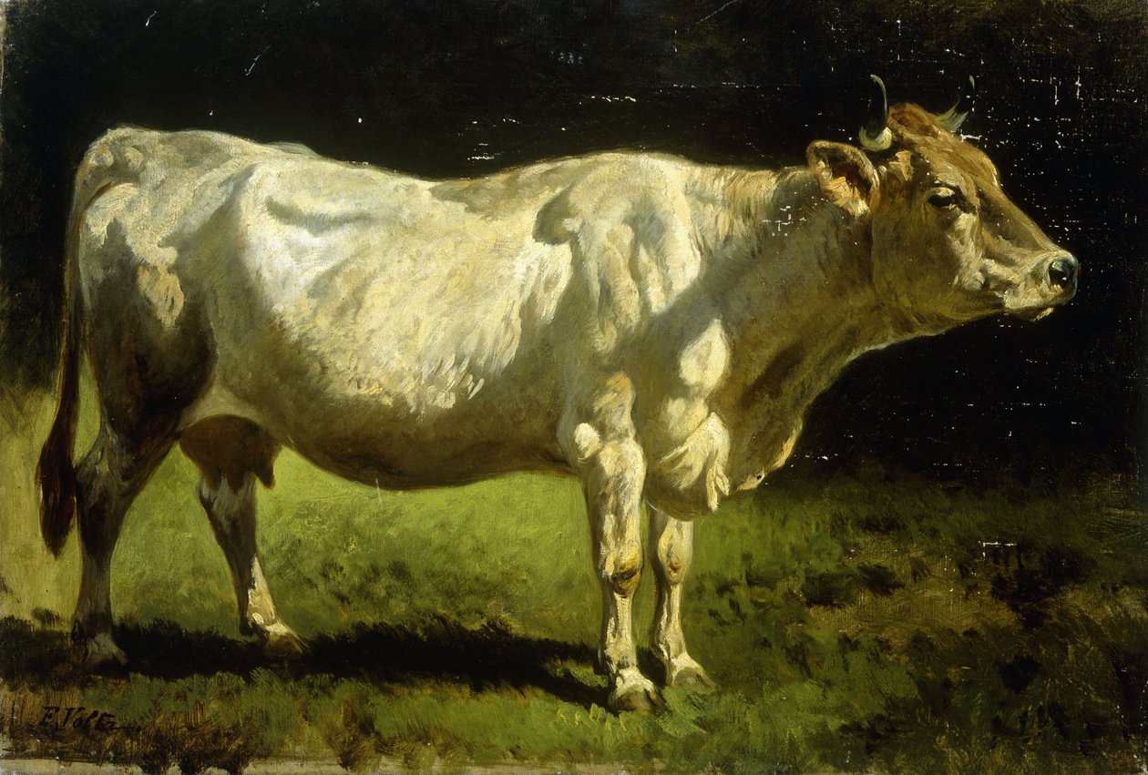 Mucca in un paesaggio da Friedrich Johann Voltz