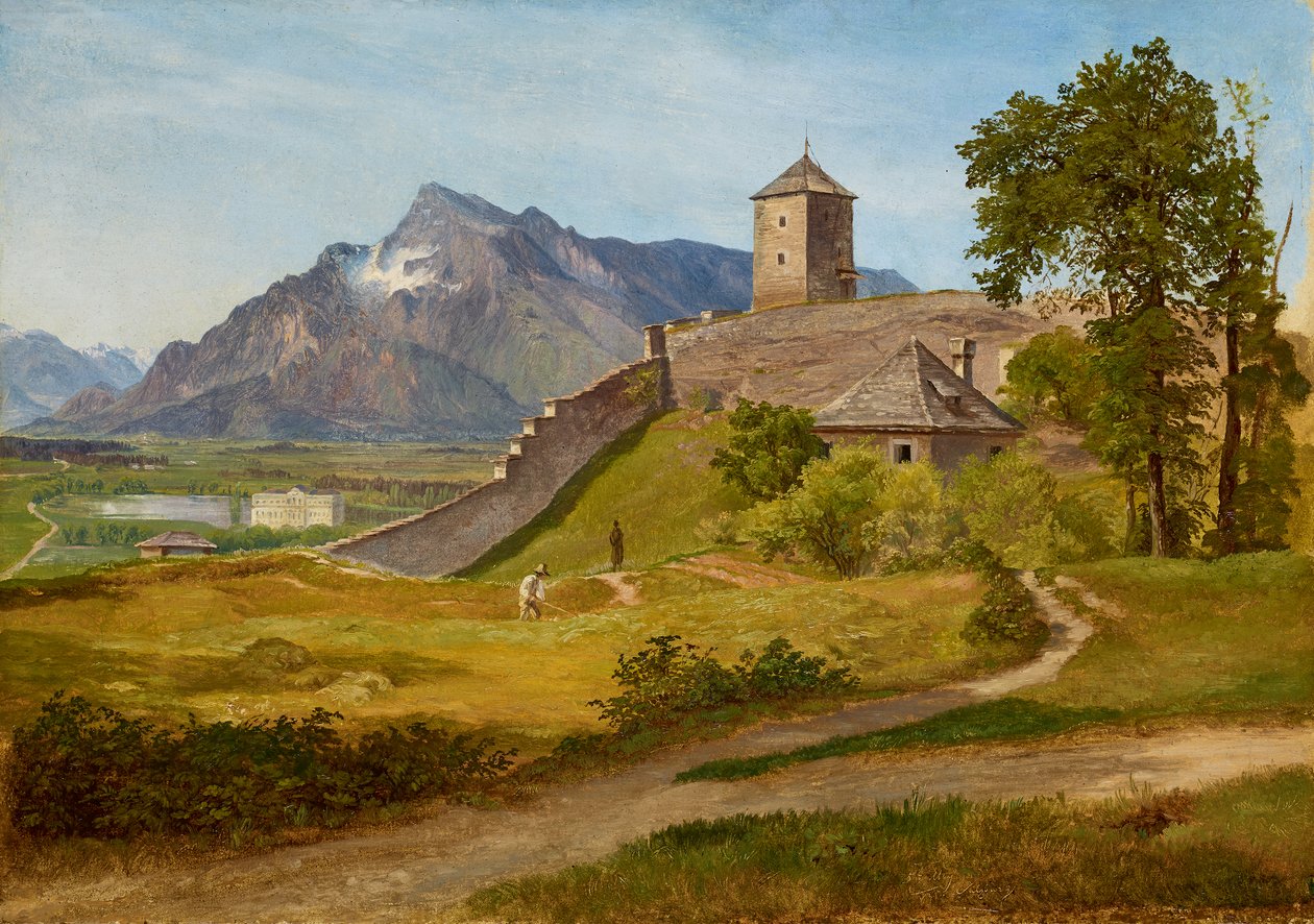La caserma militare e la torre di Giuseppe sul Mönchsberg di Salisburgo da Friedrich Loos
