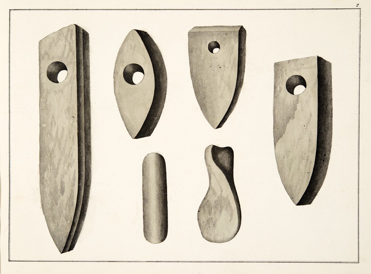 Armi di pietra, tavola da A History of the Development and Customs of Chivalry, di Dr. Franz Kottenkamp, pubblicato da Carl Hoffmann, 1842 da Friedrich Martin von Reibisch