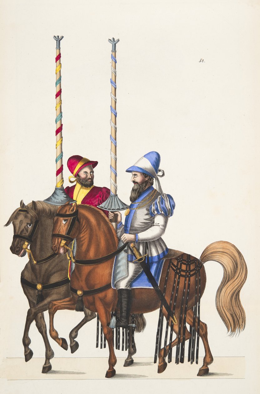 Due cavalieri a un torneo, tavola da 