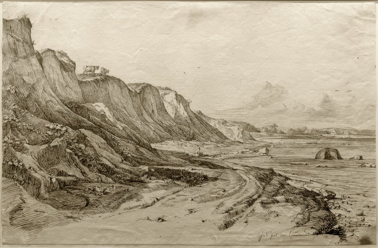 La riva di Brodtener vicino a Travemünde da Friedrich Nerly