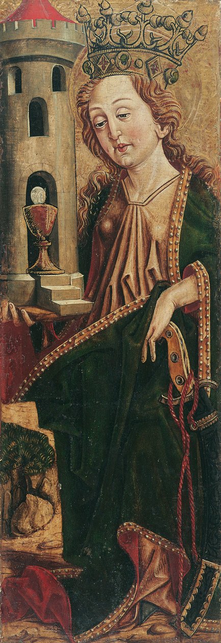 Santa Barbara (interno) e San Cassiano (esterno) da Friedrich Pacher (Umkreis)