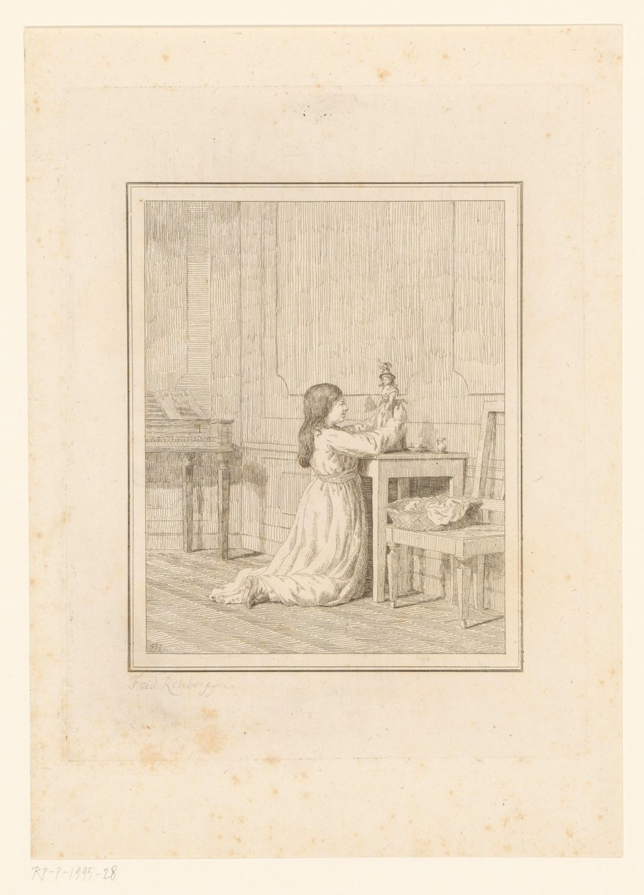 Ragazza con bambola da Friedrich Rehberg